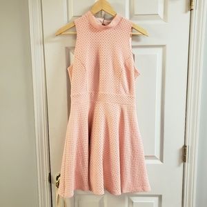 Pink halter style open back mini dress size 7